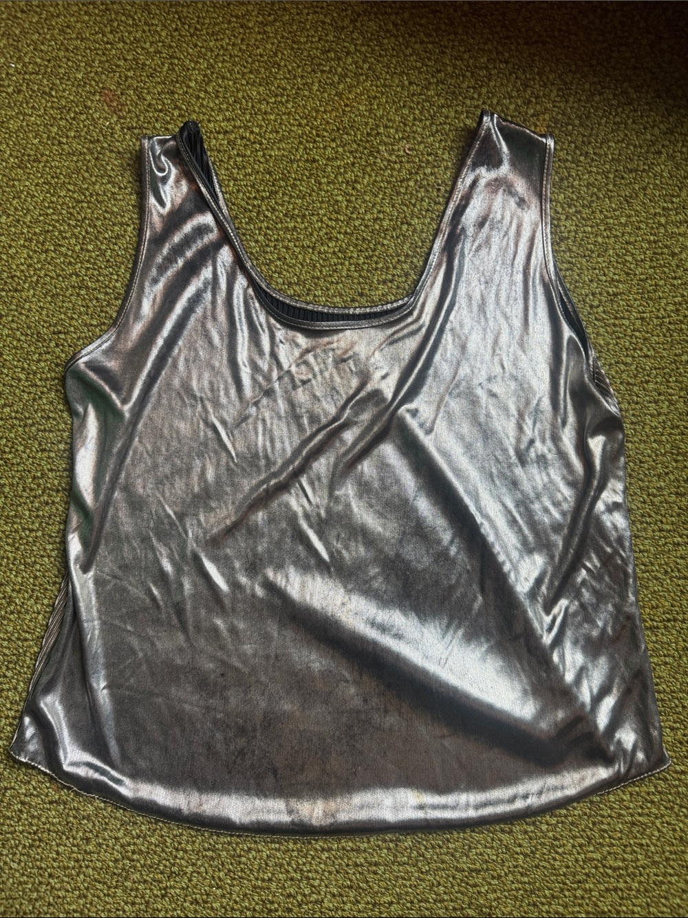 Vintage Gold Ruffle Front Tank - Picture 2 of 2